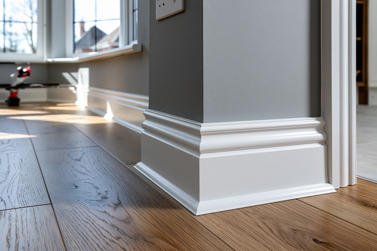 Close-up of professional paint finish showing crisp edges and perfect coverage