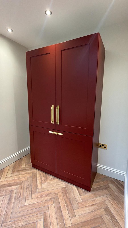 Furniture decorated in Purley with Farrow and Ball red colour